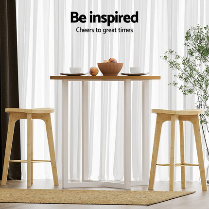 Artiss 2x Bar Stools Bamboo Rattan Stool Counter Chair Kitchen Barstools.