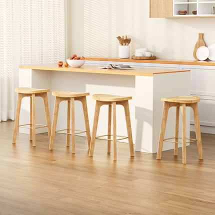 Artiss 4x Bar Stools Bamboo Rattan Stool Counter Chair Kitchen Barstools.