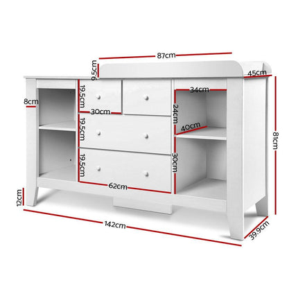 Keezi Baby Changing Table Diaper Station Drawers Chest Cabinet Nursery Furniture.