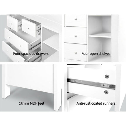 Keezi Baby Changing Table Diaper Station Drawers Chest Cabinet Nursery Furniture.