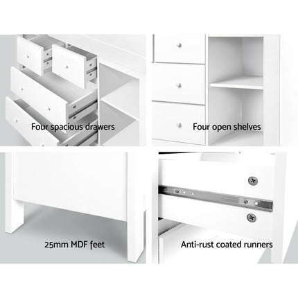 Keezi Baby Changing Table Diaper Station Drawers Chest Cabinet Nursery Furniture.