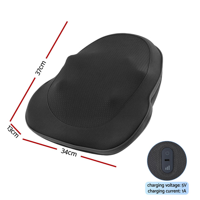 Livemor Back Massager with Heat, Cordless Electric Neck & Shoulder Massager Pillow, 3-Speed Deep Tissue Kneading for Lumbar, Thigh & Calf, Portable Muscle Relief for Home & Office Use.