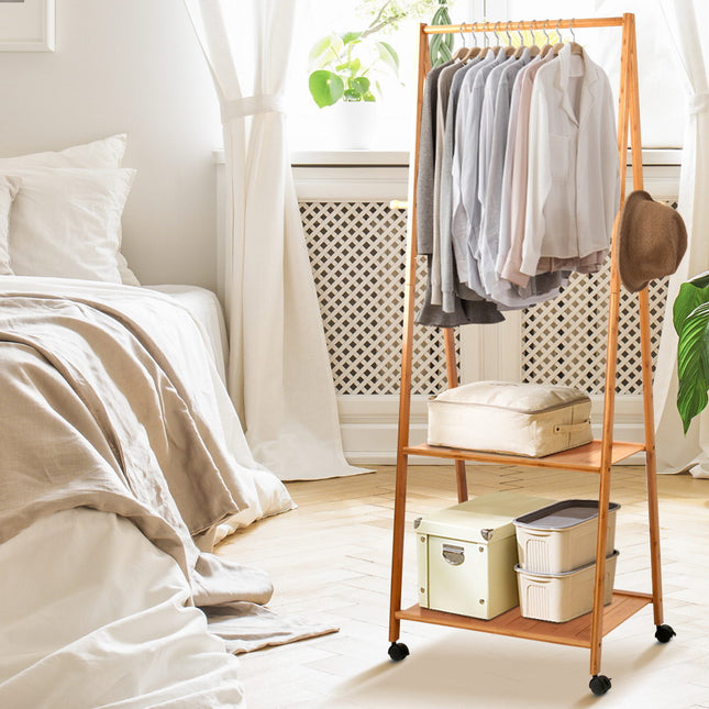 Artiss Clothes Rack Airer Coat Stand 165x59cm Wheels.