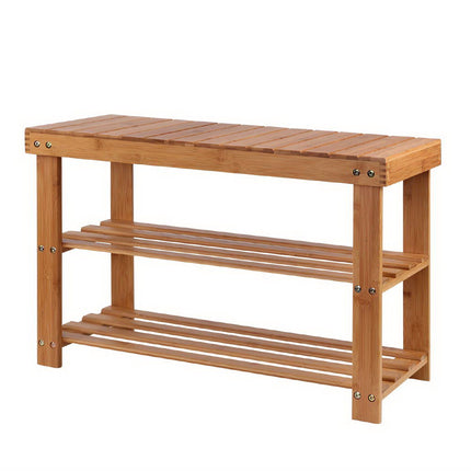 Artiss Shoe Rack Shoe Bench 10 Pairs Bamboo.