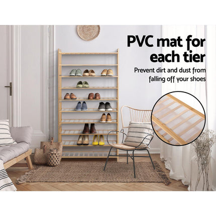Artiss Shoe Rack Cabinet Bamboo 10-tier 50 Pairs.