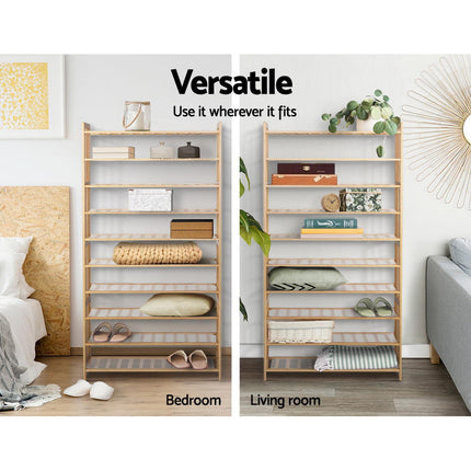 Artiss Shoe Rack Cabinet Bamboo 10-tier 50 Pairs.