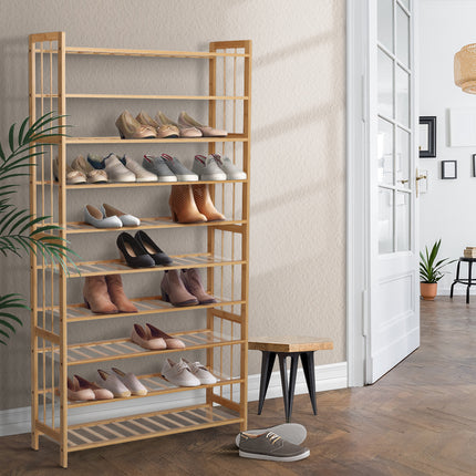 Artiss Shoe Rack Cabinet Bamboo 10-tier 50 Pairs.