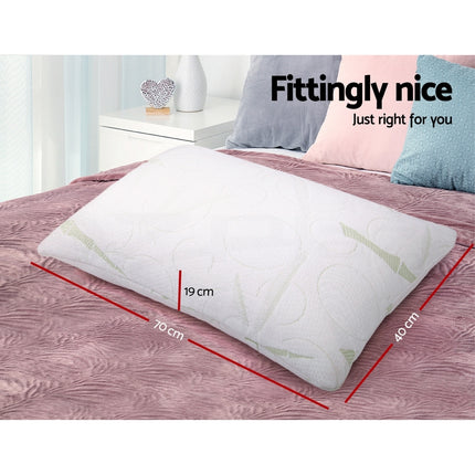 Giselle Bedding Memory Foam Pillow Bamboo Twin Pack.