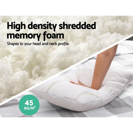Giselle Bedding Memory Foam Pillow Bamboo Twin Pack.