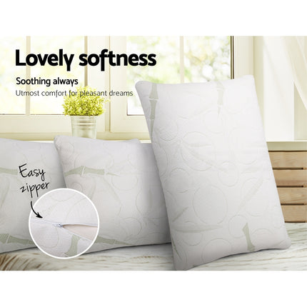 Giselle Bedding Memory Foam Pillow Bamboo Twin Pack.