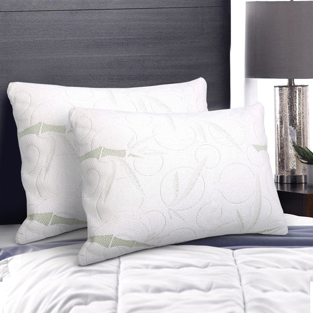 Giselle Bedding Memory Foam Pillow Bamboo Twin Pack.