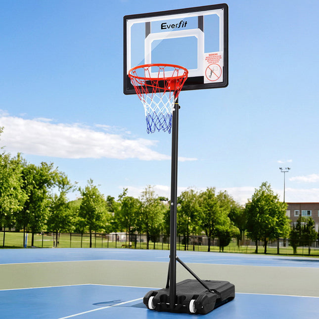 Everfit 2.1M Basketball Hoop Stand System Adjustable Portable Pro Kids Clear.
