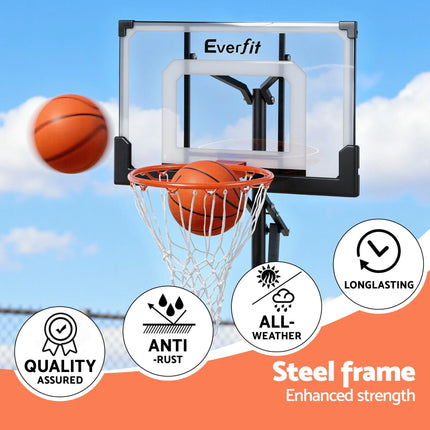 Everfit Portable Basketball Hoop Adjustable Pool Goal System Backyard 1.05M-2.1M.