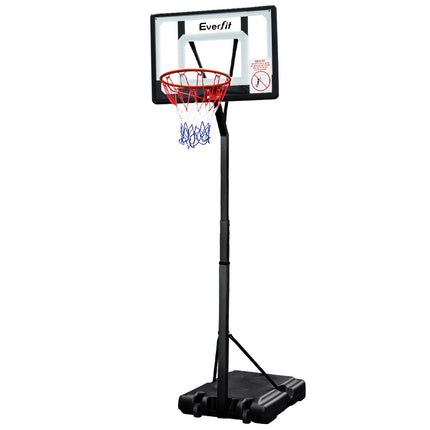 Everfit 2.6M Basketball Hoop Stand System Adjustable Portable Pro Kids Clear.