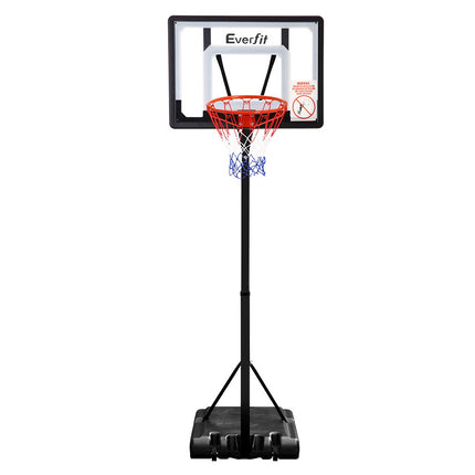Everfit 2.6M Basketball Hoop Stand System Adjustable Portable Pro Kids Clear.