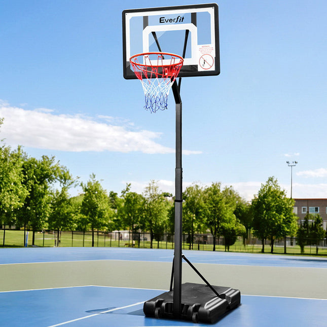 Everfit 2.6M Basketball Hoop Stand System Adjustable Portable Pro Kids Clear.