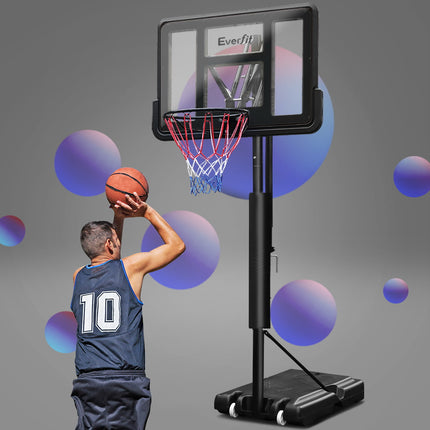 Everfit 3.05M Basketball Hoop Stand System Adjustable Height Portable Pro Black.