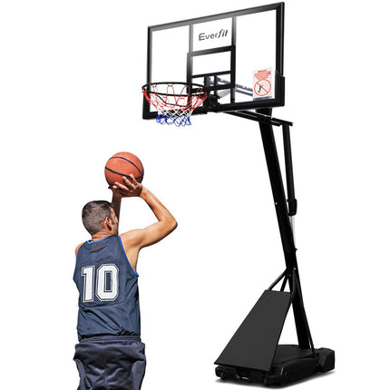 Everfit 3.05M Basketball Hoop Stand System Adjustable Height Portable Black Pro.