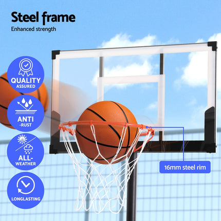 Everfit 3.05M Basketball Hoop Stand System Portable Height Adjustable w/ Knob.