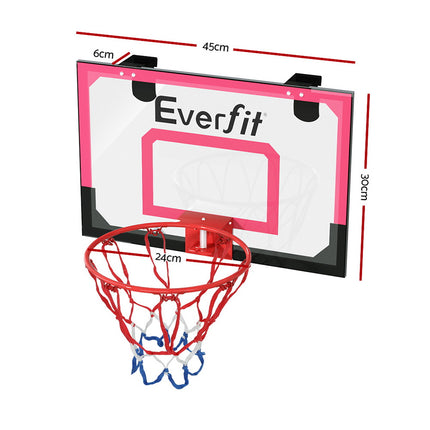 Everfit 23" Mini Basketball Hoop Backboard Door Wall Mounted Sports Kids Red.