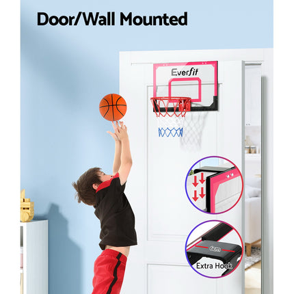 Everfit 23" Mini Basketball Hoop Backboard Door Wall Mounted Sports Kids Red.