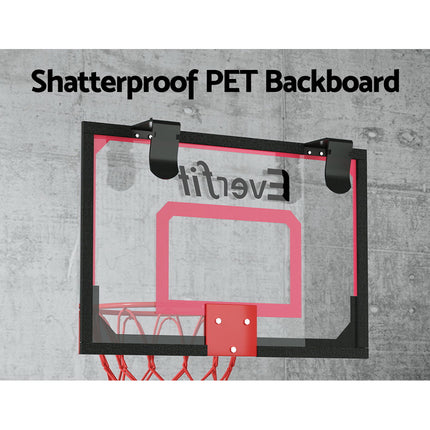 Everfit 23" Mini Basketball Hoop Backboard Door Wall Mounted Sports Kids Red.