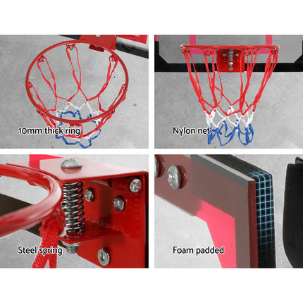 Everfit 23" Mini Basketball Hoop Backboard Door Wall Mounted Sports Kids Red.