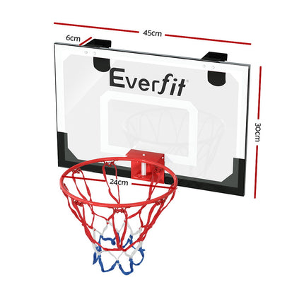 Everfit 23" Mini Basketball Hoop Backboard Door Wall Mounted Sports Kids Black.