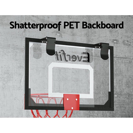 Everfit 23" Mini Basketball Hoop Backboard Door Wall Mounted Sports Kids Black.