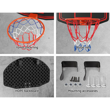 Everfit 38" Basketball Hoop Backboard Door Wall Mounted Ring Net Sports Kids.