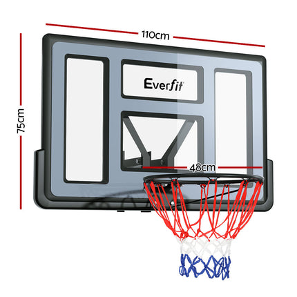 Everfit 45" Basketball Hoop Backboard Wall Mounted Ring Net Sports Pro System.