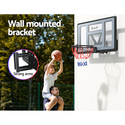 Everfit 45" Basketball Hoop Backboard Wall Mounted Ring Net Sports Pro System.