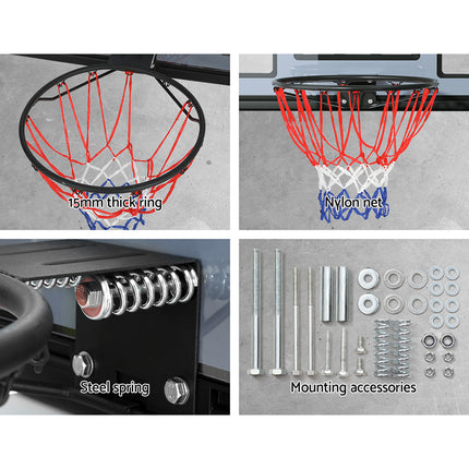 Everfit 45" Basketball Hoop Backboard Wall Mounted Ring Net Sports Pro System.