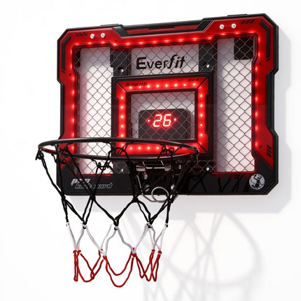 Everfit Mini Basketball Hoop Over Door Indoor LED Scoreboard Kids Set 40x30cm.