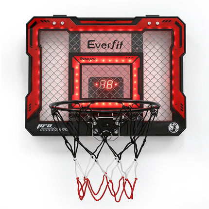Everfit Mini Basketball Hoop Over Door Indoor LED Scoreboard Kids Set 40x30cm.
