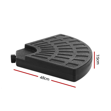 Instahut 48cm Outdoor Umbrella Base Stand 4 Plates Pod Cantilever.
