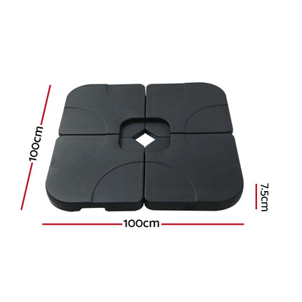 Instahut Outdoor Umbrella Base 50cm 4 Plates Stand Pod Cantilever.
