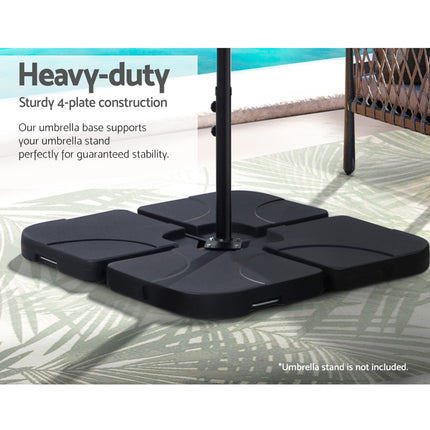 Instahut Outdoor Umbrella Base 50cm 4 Plates Stand Pod Cantilever.