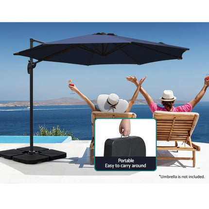 Instahut Outdoor Umbrella Base 50cm 4 Plates Stand Pod Cantilever.