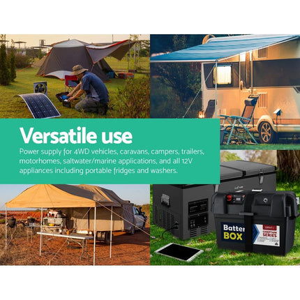 Giantz AGM Deep Cycle Battery 12V 100Ah Box Portable Solar Caravan Camping.
