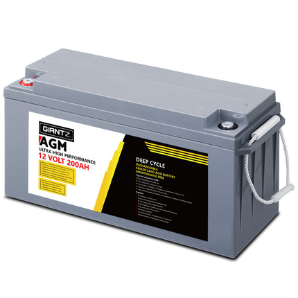 Giantz AGM Deep Cycle Battery 12V 200Ah Box Portable Solar Caravan Camping.