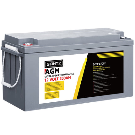 Giantz AGM Deep Cycle Battery 12V 200Ah Box Portable Solar Caravan Camping.