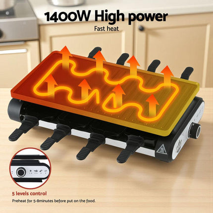 Grillz 1400W Electric BBQ Grill w/ 7 Cooking Pans.