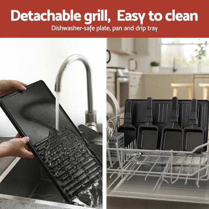 Grillz 1400W Electric BBQ Grill w/ 7 Cooking Pans.