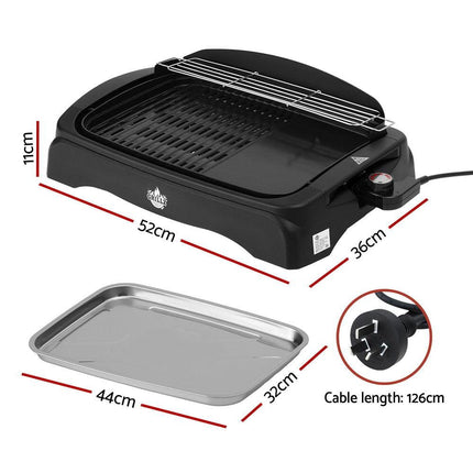 Grillz 1950W Electric BBQ Grill Non-stick Plate for Indoor Outdoor.