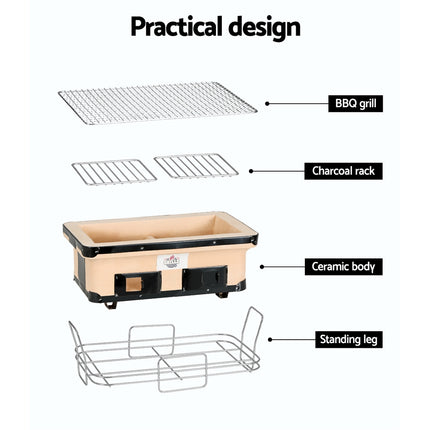 Grillz BBQ Grill Tabletop Charcoal Smoker.