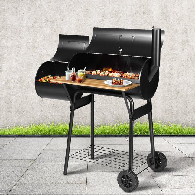 Grillz BBQ Grill 2-In-1 Offset Charcoal Smoker.