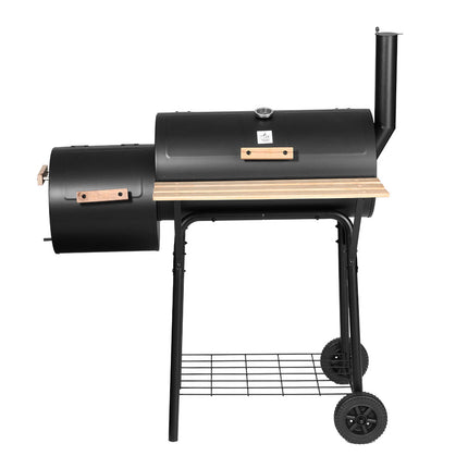Grillz BBQ Grill 2-In-1 Offset Charcoal Smoker.