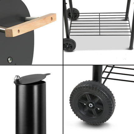 Grillz BBQ Grill 2-In-1 Offset Charcoal Smoker.