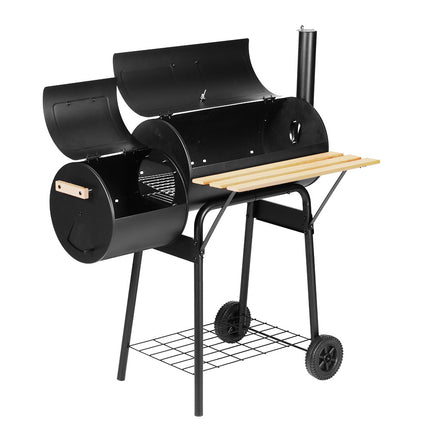 Grillz BBQ Grill 2-In-1 Offset Charcoal Smoker.